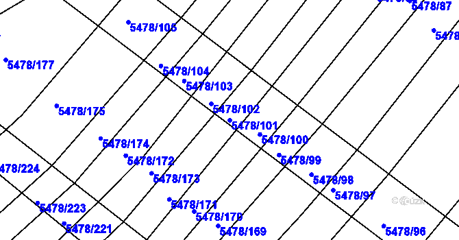 Parcela st. 5478/101 v KÚ Archlebov, Katastrální mapa