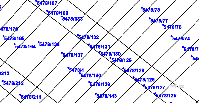Parcela st. 5478/130 v KÚ Archlebov, Katastrální mapa