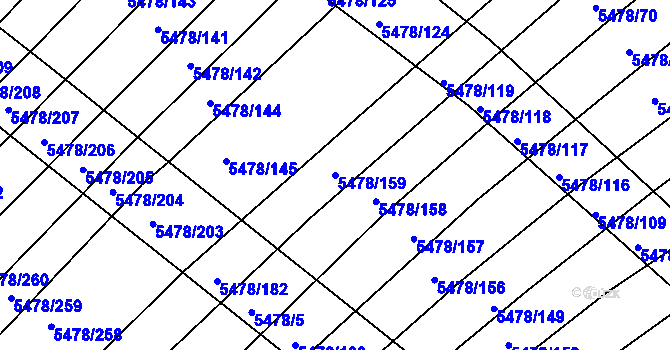 Parcela st. 5478/159 v KÚ Archlebov, Katastrální mapa