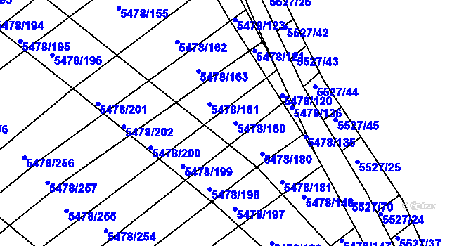 Parcela st. 5478/160 v KÚ Archlebov, Katastrální mapa