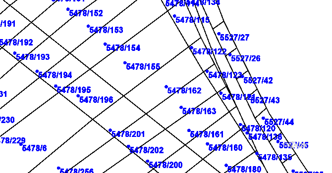 Parcela st. 5478/162 v KÚ Archlebov, Katastrální mapa