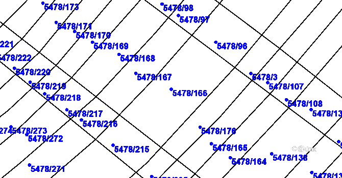 Parcela st. 5478/166 v KÚ Archlebov, Katastrální mapa