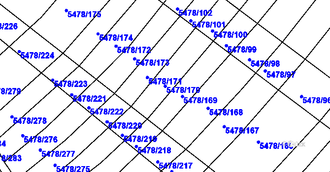 Parcela st. 5478/170 v KÚ Archlebov, Katastrální mapa