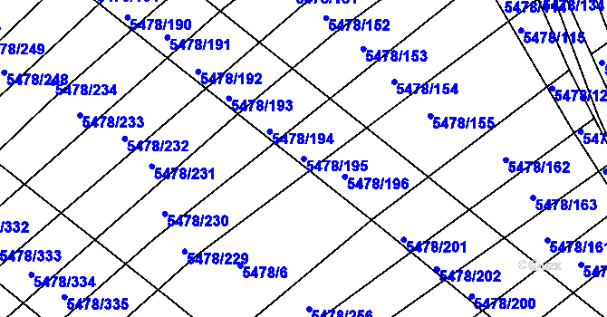 Parcela st. 5478/195 v KÚ Archlebov, Katastrální mapa