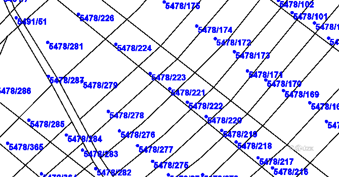 Parcela st. 5478/221 v KÚ Archlebov, Katastrální mapa