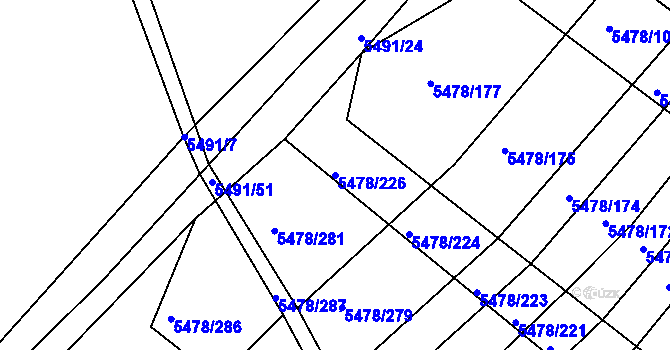 Parcela st. 5478/226 v KÚ Archlebov, Katastrální mapa