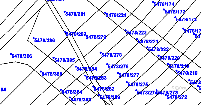 Parcela st. 5478/278 v KÚ Archlebov, Katastrální mapa