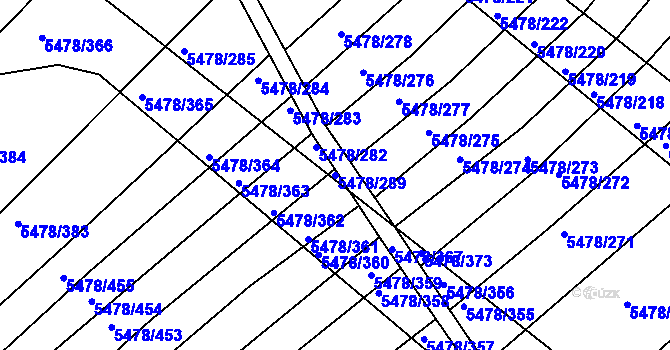 Parcela st. 5478/289 v KÚ Archlebov, Katastrální mapa