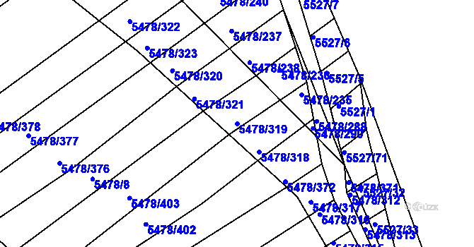 Parcela st. 5478/319 v KÚ Archlebov, Katastrální mapa