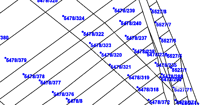 Parcela st. 5478/320 v KÚ Archlebov, Katastrální mapa