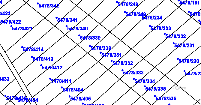 Parcela st. 5478/331 v KÚ Archlebov, Katastrální mapa