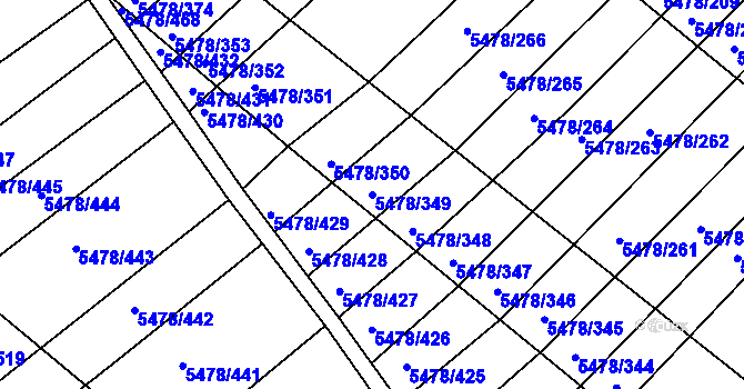 Parcela st. 5478/349 v KÚ Archlebov, Katastrální mapa