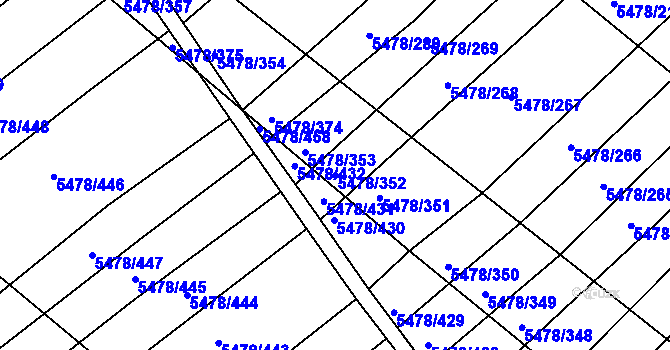 Parcela st. 5478/352 v KÚ Archlebov, Katastrální mapa