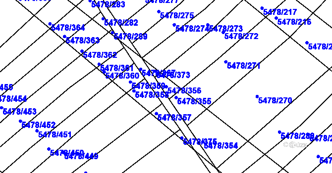Parcela st. 5478/356 v KÚ Archlebov, Katastrální mapa
