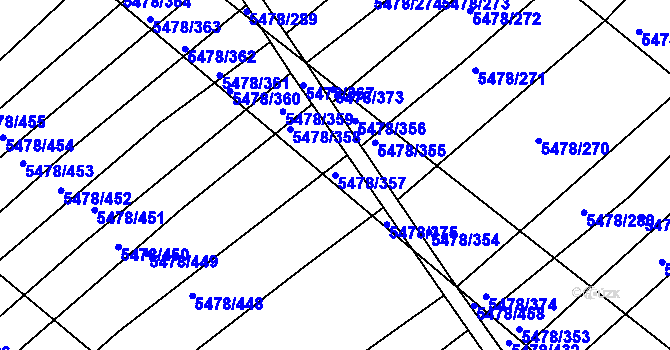Parcela st. 5478/357 v KÚ Archlebov, Katastrální mapa