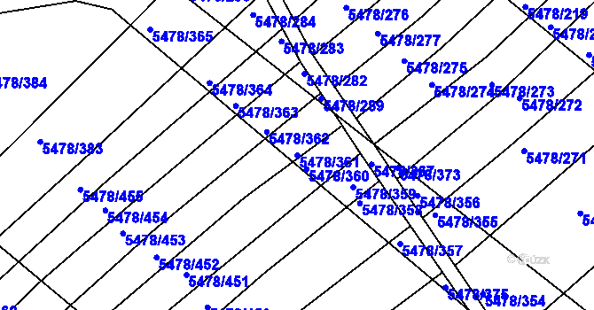 Parcela st. 5478/361 v KÚ Archlebov, Katastrální mapa