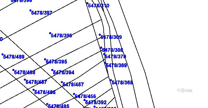 Parcela st. 5478/370 v KÚ Archlebov, Katastrální mapa