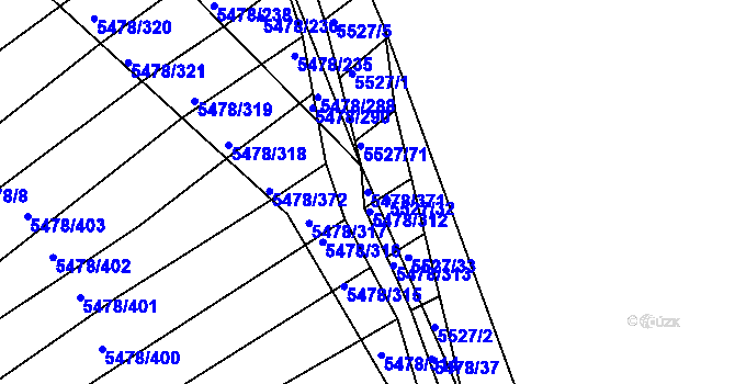 Parcela st. 5478/371 v KÚ Archlebov, Katastrální mapa
