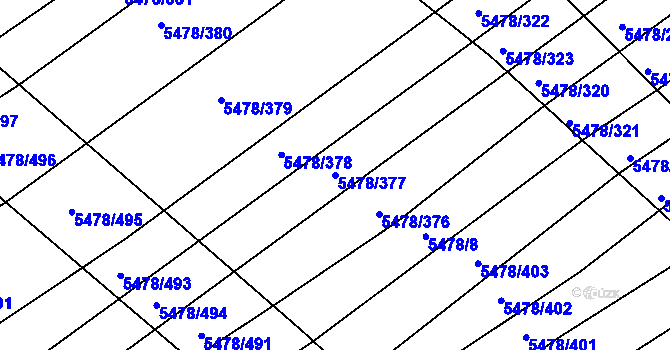 Parcela st. 5478/377 v KÚ Archlebov, Katastrální mapa