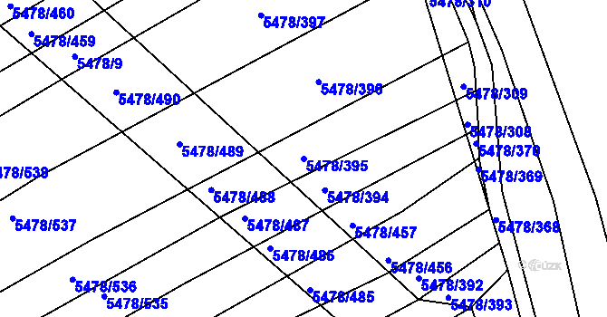 Parcela st. 5478/395 v KÚ Archlebov, Katastrální mapa