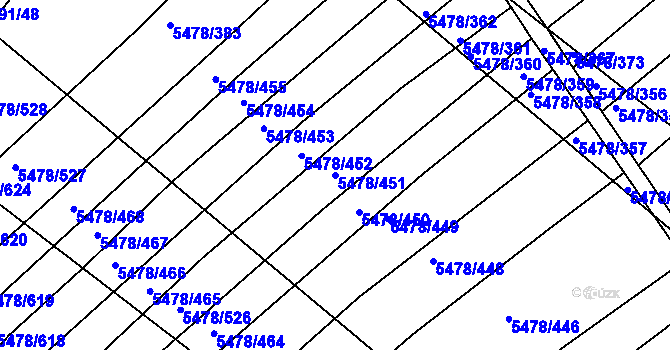 Parcela st. 5478/451 v KÚ Archlebov, Katastrální mapa