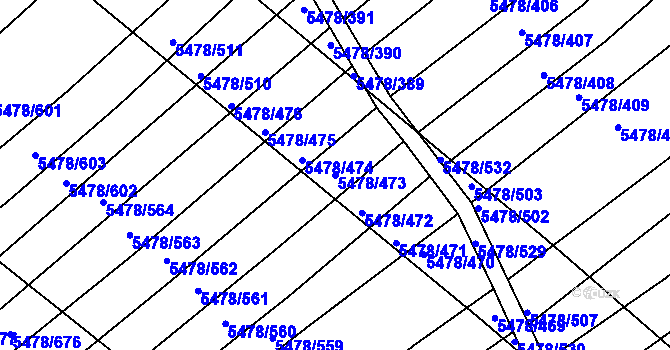 Parcela st. 5478/473 v KÚ Archlebov, Katastrální mapa
