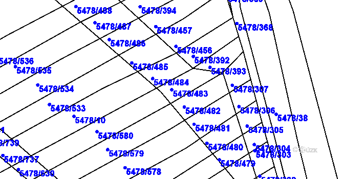 Parcela st. 5478/483 v KÚ Archlebov, Katastrální mapa