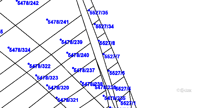 Parcela st. 5527/7 v KÚ Archlebov, Katastrální mapa