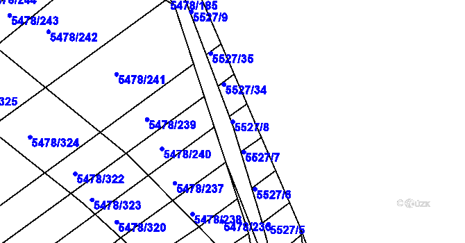 Parcela st. 5527/8 v KÚ Archlebov, Katastrální mapa