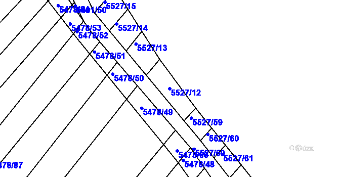 Parcela st. 5527/12 v KÚ Archlebov, Katastrální mapa