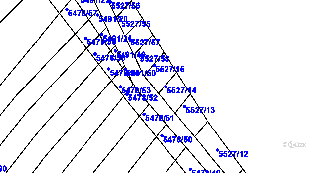 Parcela st. 5527/14 v KÚ Archlebov, Katastrální mapa
