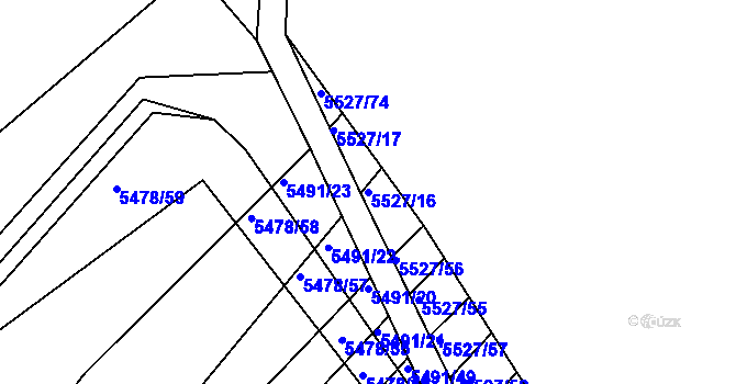 Parcela st. 5527/16 v KÚ Archlebov, Katastrální mapa