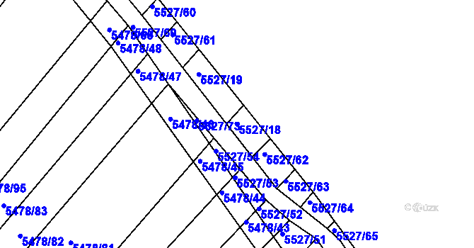 Parcela st. 5527/18 v KÚ Archlebov, Katastrální mapa