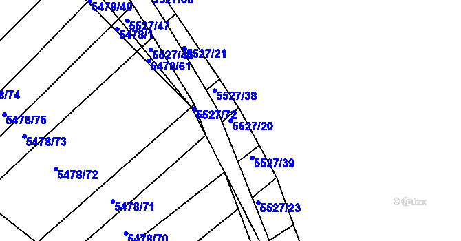 Parcela st. 5527/20 v KÚ Archlebov, Katastrální mapa