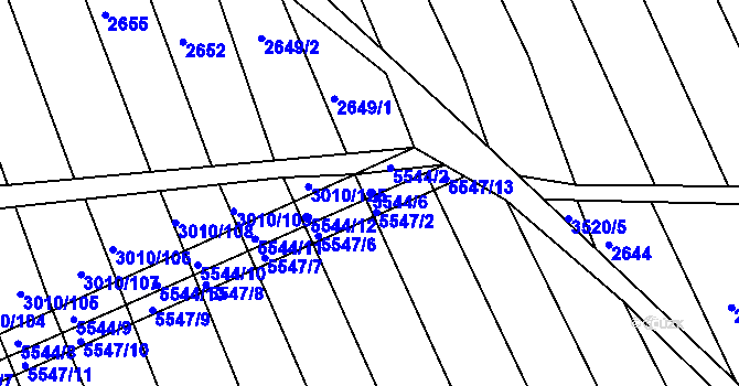 Parcela st. 5544/6 v KÚ Archlebov, Katastrální mapa