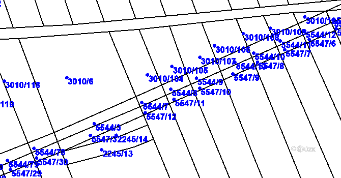 Parcela st. 5544/8 v KÚ Archlebov, Katastrální mapa