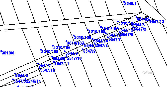 Parcela st. 5544/13 v KÚ Archlebov, Katastrální mapa