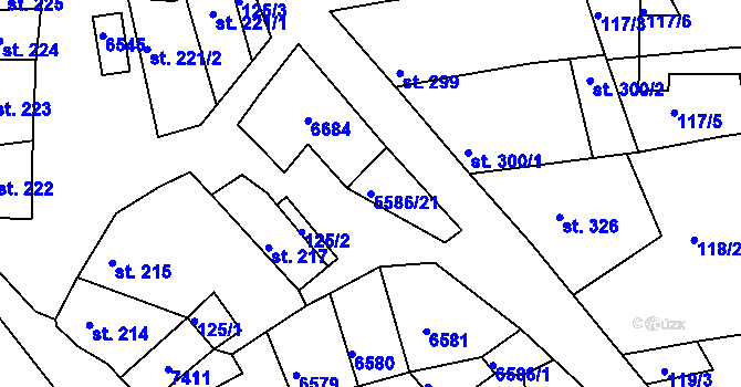 Parcela st. 5586/21 v KÚ Archlebov, Katastrální mapa