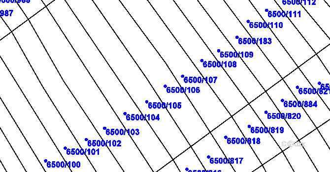 Parcela st. 6500/106 v KÚ Archlebov, Katastrální mapa