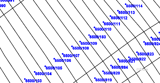 Parcela st. 6500/109 v KÚ Archlebov, Katastrální mapa