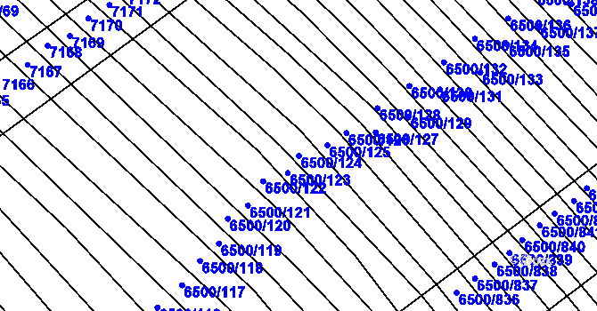 Parcela st. 6500/124 v KÚ Archlebov, Katastrální mapa