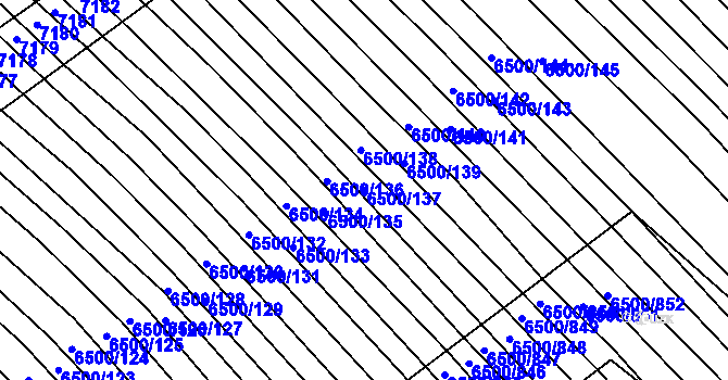 Parcela st. 6500/137 v KÚ Archlebov, Katastrální mapa