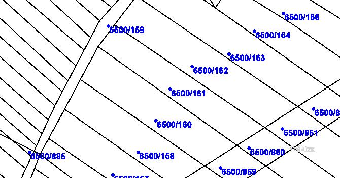 Parcela st. 6500/161 v KÚ Archlebov, Katastrální mapa