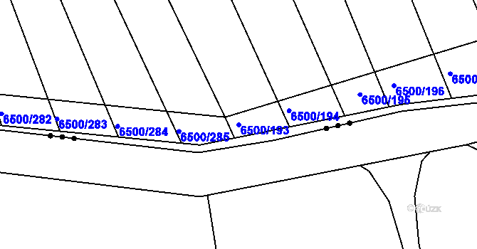 Parcela st. 6500/193 v KÚ Archlebov, Katastrální mapa