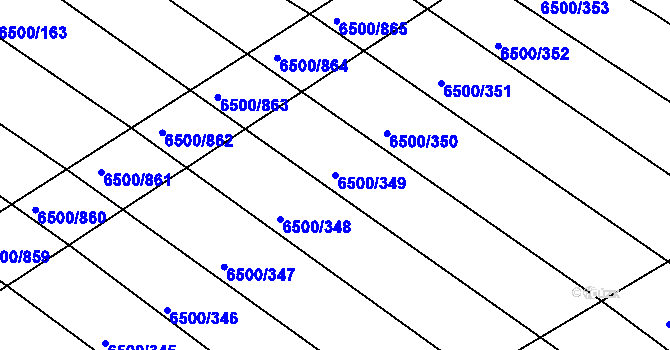 Parcela st. 6500/349 v KÚ Archlebov, Katastrální mapa