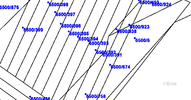 Parcela st. 6500/392 v KÚ Archlebov, Katastrální mapa