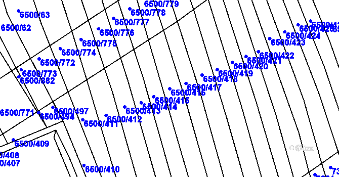 Parcela st. 6500/416 v KÚ Archlebov, Katastrální mapa