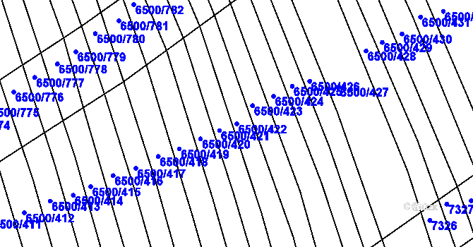 Parcela st. 6500/422 v KÚ Archlebov, Katastrální mapa