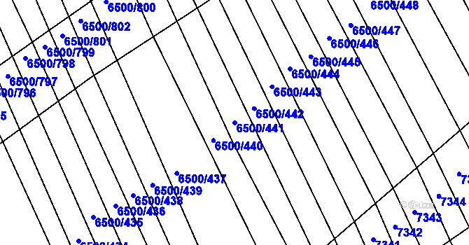 Parcela st. 6500/441 v KÚ Archlebov, Katastrální mapa