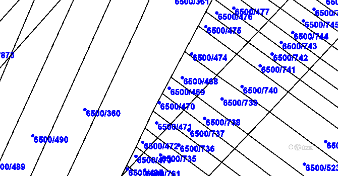 Parcela st. 6500/469 v KÚ Archlebov, Katastrální mapa